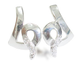 Earring Sterling silver Cz stone